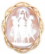 VICTORIAN GOLD & SHELL CAMEO BROOCH
