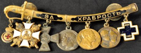 IMPERIAL RUSSIAN CIVIL WAR MINIATURE DRESS MOUNT MEDALS