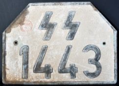 WWII SECOND WORLD WAR GERMAN WAFFEN SS LICENSE PLATE