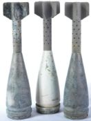 COLLECTION OF X3 VINTAGE ARTILLERY SHELL PROJECTILE