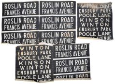 VINTAGE BUS ROUTE SIGNS / BLINDS - ROSLIN ROAD / FRANCIS AVENUE