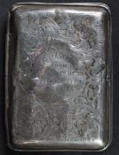 WWI INTEREST - HALLMARKED SILVER PRESENTATION CIGARETTE CASE