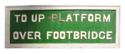 RAILWAYANA - 20TH CENTURY WOODEN RAILWAY PLATFORM SIGN