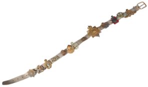 WWII SECOND WORLD WAR ' GLORY ' BELT WITH CAP BADGES