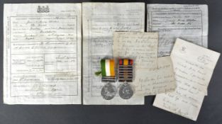 BOER WAR - KING'S & QUEEN'S SOUTH AFRICA MEDAL PAIR - WELSH REGIMENT