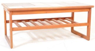 MID CENTURY TEAK & TILE TOP BAUHAUS COFFEE TABLE