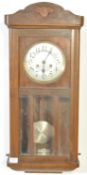 FRENCH CIRCA 1920S 8 DAY OAK CASE WALL CLOCK
