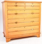 EDWARDIAN SATIN WALNUT 2 OVER 3 CHEST OF DRAWERS