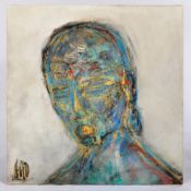 CONTEMPORARY ART ACRYLIC ON CANVAS ABSTRACT PORTRAIT PAINTING