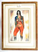 RENOS LOIZOU (1948-2013) - ABSTRACT PORTRAIT PAINTING OF A NUDE LADY