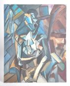 RABYIA - 20TH CENTURY OIL ON CANVAS ABSTRACT PAINTING