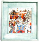 RENOS LOIZOU (1948-2013) MIXED MEDIA ABSTRACT LANDSCAPE PAINTING