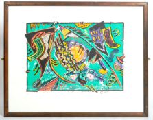 RENOS LOIZOU (1948-2013) - THREE HEADS FRAMED AND GLAZED PRINT