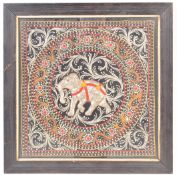 FRAMED PICTURE OF AN EMBROIDERED ELEPHANT