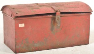 VINTAGE RAILWAY CAST METAL TRANSPORT TRUNK