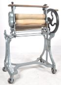 EARLY 20TH CENTURY WROUGHT IRON MANGLE ON STAND SHOP DISPLAY