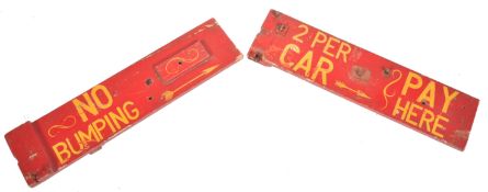 BUMPER CARS - TWO MID 20TH CENTURY FAIRGROUND SIGNAGE