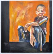 LEE ELLIS - OIL ON CANVAS ABSTRACT PAINTING - SPARE CHANGE