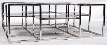 EICHHOLTZ MODERN DESIGN - CHROME & GLASS COFFEE TABLE