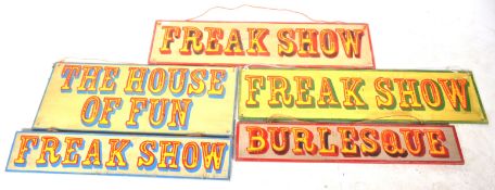 COLLECTION OF VINTAGE WOODEN FAIRGROUND ADVERTISING