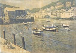 AFTER DAVID SHEPHERD - MID 20TH CENTURY PRINT 'LOW TIDE POLPERRO'