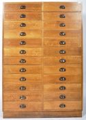 1930'S HABERDASHERY / SHOP OAK DUAL BANK OF DRAWERS