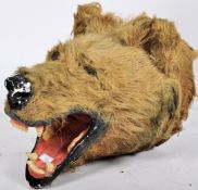 VINTAGE 20TH CENTURY FAIRGROUND BEARS HEAD WITH FAUX FUR