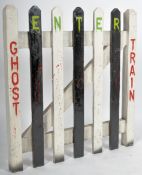 GHOST TRAIN - FAIRGROUND PAINTED WOODEN ENTER GATE