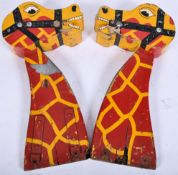 NOAH'S ARK RIDE - FAIRGROUND HAND PAINTED GIRAFFE WOODEN FIGURES