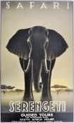 SAFARI AND SERENGETI TOURS - CONTEMPORARY POSTER ON BOARD