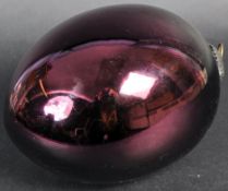 VICTORIAN REVIVAL PURPLE MIRRORED WITCHES BALL OF PEAR SHAPE