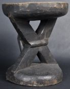 20TH CENTURY OCEANIA TONGA CARVED HARDWOOD STOOL