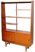 MID CENTURY TEAK WOOD ROOM DIVIDER BOOKCASE DISPLAY UNIT