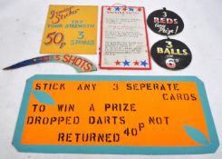 SELECTION OF VINTAGE FAIRGROUND HAND PAINTED SIGNS