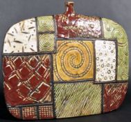 RETRO STUDIO ART POTTERY VASE WITH PATTERNED PANELS
