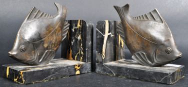 PAIR OF 1930'S FRENCH ART DECO BRONZE FISH BOOKENDS