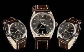 Rolex - Gents 1959 Oyster Perpetual Steel Chronometer Wrist Watch with Later Leather Strap.