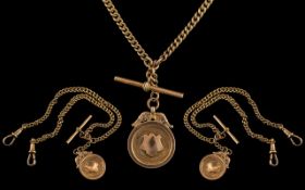 Antique Period Superb 9ct Gold Double Al