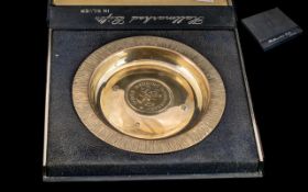 Silver Hallmarked 25th Wedding Anniversary Dish, Sheffield 1972, 5oz,