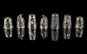 Excellent Collection of Antique and Vintage Silver Thimbles ( 7 ) In Total.