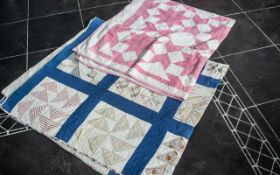 Two Antique Quilts, one measures approx 6' x 6' 6