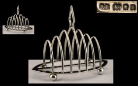 Art Deco Period Large and Impressive Six Tier Toast rack, Standing on 4 Ball Feet.