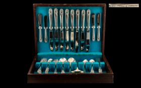 An American Sterling Silver Canteen of Cutlery, stamped International Sterling Spring Glory.