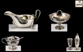Small Silver Bon Bon Dish dated Birmingham 1917, maker ESB, 3 inches (7.5cms) high, silver sauce