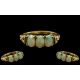 Ladies - Attractive 9ct Yellow Gold - 3 Stone Opal Set Ring, Ornate Setting, - Image 2 of 2