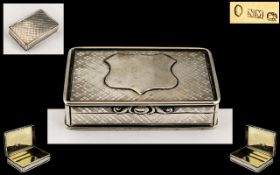 Nathaniel Mills Good Quality Solid Silver Rectangular Shaped Hinged Snuff Box of Pleasing