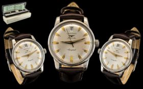 Longines Conquest ' Heritage ' Gentleman's Stainless Steel Automatic Calendar Wrist Watch.