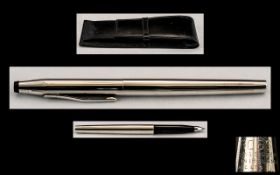 Cross - Modern Slim line Elegant Sterling Silver Cased Ballpoint Pen,