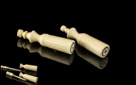 Antique Pair of Chinese Ivory Perfume Bottles,
