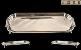1930's Superb Quality - Heavy Sterling Silver Elongated Rectangular Pen / Trinket Tray,